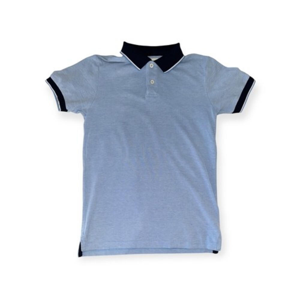 Aeropostale Polo Shirt Men's Blue Short Sleeve Collared Button Size S